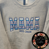 Custom Embroidered "MAMA" Baby Blanket Sweatshirt - Small Town Customs
