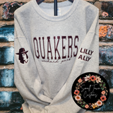 Embroidered Glitter Quakers Sweatshirt - Small Town Customs