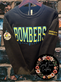 Embroidered Glitter Bombers Crew Neck - Small Town Customs