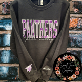 Embroidered Glitter Pine Valley Panthers Crew Neck - Small Town Customs