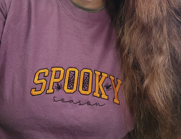 Spooky Season Embroidered Tshirt