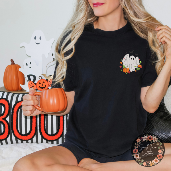 Pumpkin Ghost Embroidered Tshirt