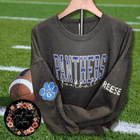 Embroidered Glitter Panthers Crew Neck - Small Town Customs