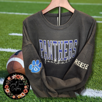 Embroidered Glitter Panthers Crew Neck