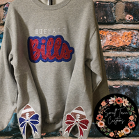 Embroidered Buffalo Football Glitter Sweatshirt