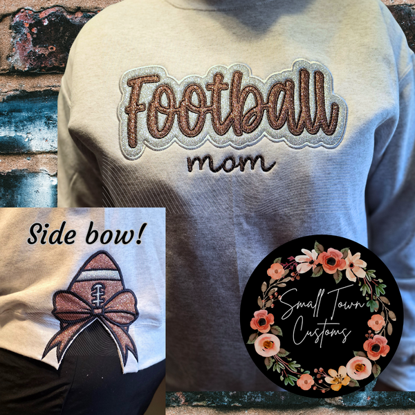Football Mom With Side Bow Sweatshirt