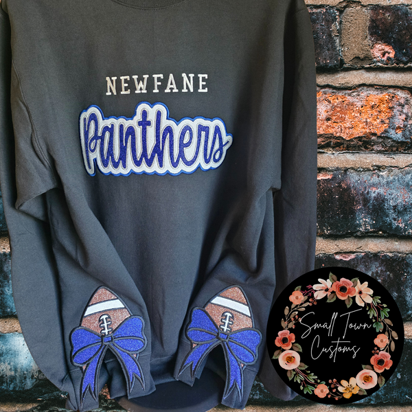 Newfane Panthers Glitter Embroidered Sweatshirt