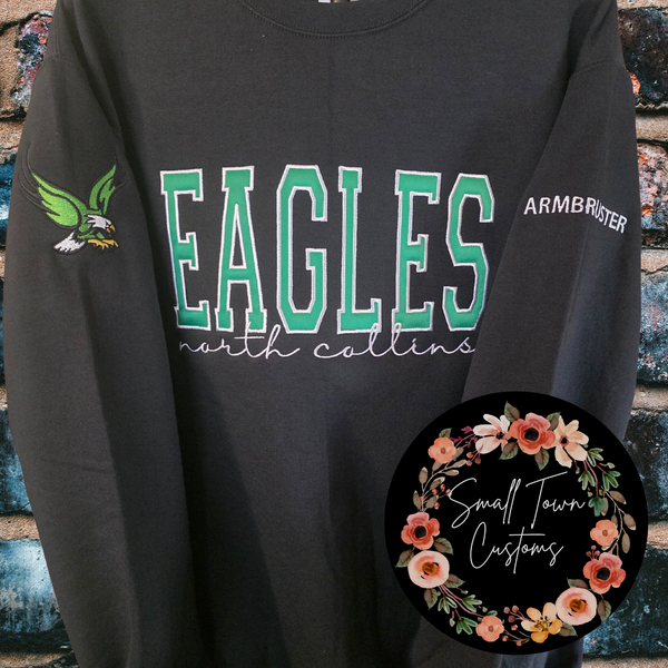 Embroidered Non-Glitter North Collins Eagles Sweatshirt