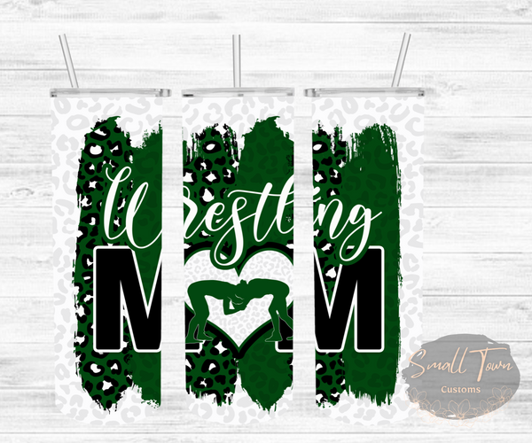 Green Wrestling Mom Tumbler