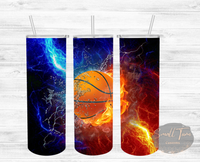 Fire and Water Basketball Tumbler