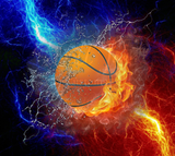 Fire and Water Basketball Tumbler