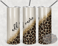 Gold Cheetah Glitter Tumbler