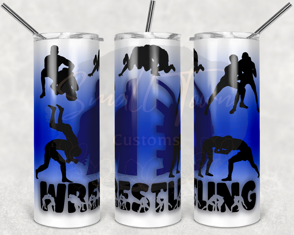 Wrestling Tumbler-Blue